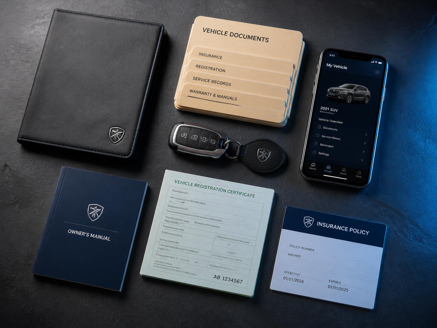 Vehicle documents stored securely